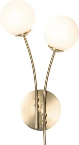 Nowoczesna lampa ścienna złota z opalowym szkłem 2-światłowa - Athens