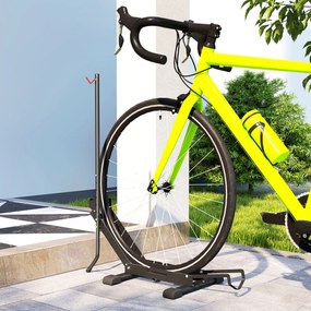 Stojak na rower SPORTNOW ze stalowym uchwytem na opony do 80 mm 75 x 41 x 81H cm Czarny