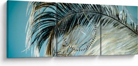 Obraz pióra (z zegarem) (90x30 cm)