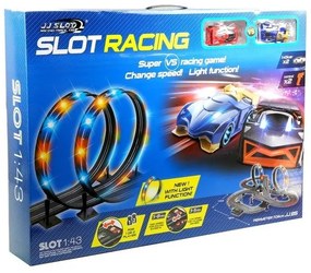 Tor wyścigowy 2 autka slot cars 1:43 pętla lampki