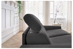 Ciemnoszara rozkładana sofa 215 cm Monaco – Bobochic Paris