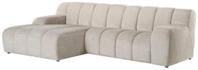 Kanapa narożna lewostronna z beżowej tkaniny szenilowej BELADON