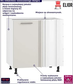 Narozna szafka kuchenna kaszmir P7-K10