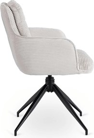 Krzesło Tapicerowane Obrotowe do Salonu AKITA Szare Sztruksowe Nowoczesne