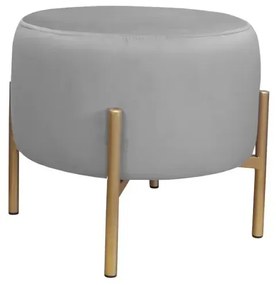 Pufa WILFRED MG VELVET szara/złota ATOS