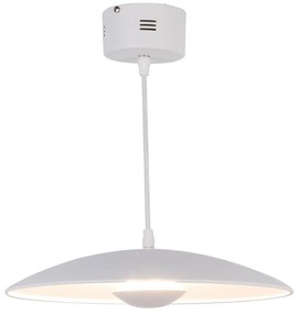 Biała lampa wisząca LED z metalowym kloszem Lund – Candellux Lighting