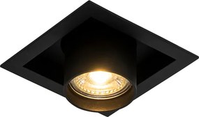 Zestaw 6 nowoczesnych reflektorów wpuszczanych czarnych z regulacją - Roof