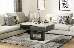 Ława TILO 100x60 biały połysk/czarna ENDO