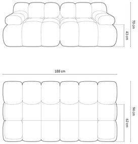 Zielona sofa modułowa z materiału bouclé 188 cm Bellis – Micadoni Home