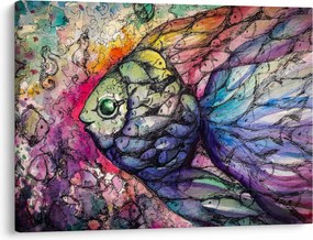 Obraz - Kolorowa rybka (70x50 cm)