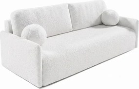 Sofa VENI Rozkładana Dwuosobowa Kremowa Boucle Japandi