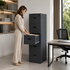 Szafa kartotekowa metalowa antracytowa, 460x1625,5x600 mm: SARA V5