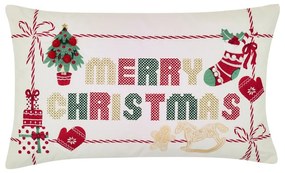 Bawełniana poduszka dekoracyjna ze świątecznym motywem 30x50 cm Merry Christmas Cross Stitch – Catherine Lansfield