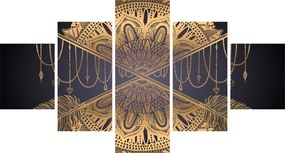 Obraz - Złota mandala ze strzałkami (125x70 cm)