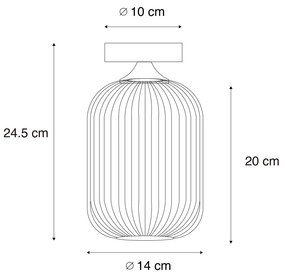 Plafon / Lampy sufitowe art deco czarny z przydymionym szkłem - Banci ArtDeco Oswietlenie wewnetrzne