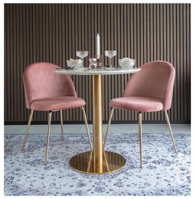 Okrągły stół z blatem w dekorze marmuru ø 70 cm Bolzano – House Nordic