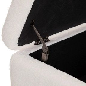 Pufa ze schowkiem, tapicerowana z efektem boucle, 100 x 40 x 48,5 cm