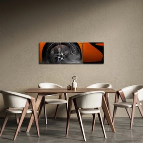 Obraz - Pomarańczowy samochód sportowy (z zegarem) (90x30 cm)
