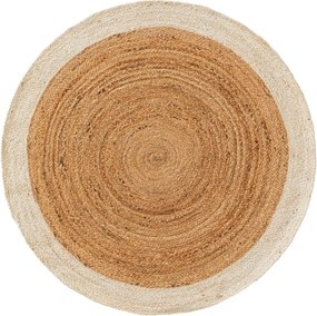 Okrągły dywan Jutta G z elementem w kolorze kości słoniowej