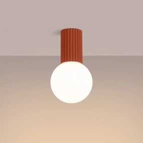 Plafon HALO ochra czerwona IP44 ryflowany SOLLUX  LIGHTING