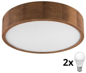 Brilagi - LED Plafon CARVALHO 2xE27/60W/230V dąb śr. 37 cm