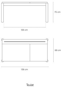 Biurko w dekorze jesionu 136x68 cm Atlas – Teulat