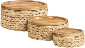 Koszyki zestaw 3 szt. z hiacyntu wodnego ø 30x15 cm Botofte – House Nordic