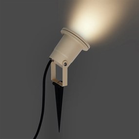 Reflektor z kolcem beżowy GU10 50 mm regulowany IP65 z kablem i wtyczką - Basic