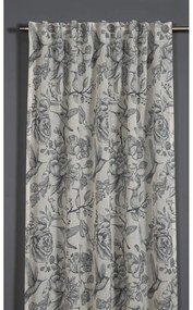Szara zasłona 135x245 cm Birds and Roses – Sehlbach