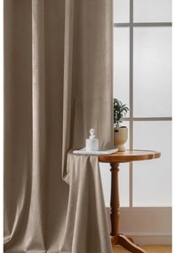Zasłona zaciemniająca VELVET jasno brązowa 140x250 cm Zawieszanie: Taśma z wiązaniami