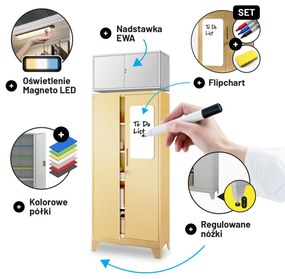 Szafa na dokumenty biurowa metalowa beżowa: Fresh Style JAN H, 900 x 1950 x 400 mm