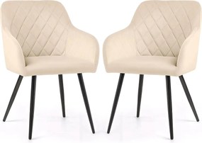 Zestaw 2 beżowych krzeseł pikowanych - Caveroz