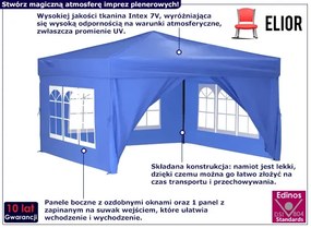 Niebieski namiot plenerowy zamykany - Sanmi