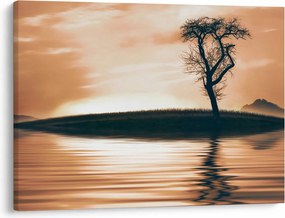 Obraz drzewa na wyspie (70x50 cm)