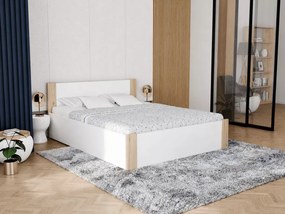 Łóżko drewniane Sovi 120/140/160/180x200 białe z wstawkami sosna / czarne