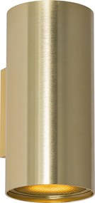 Designerska lampa ścienna złota okrągła 2-światłowa - Sab Honey