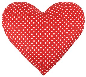Bellatex Poduszka w kształcie Serce w kropki czerwony, 42 x 48 cm