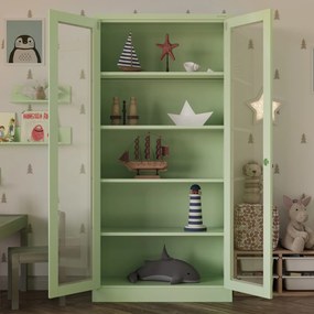 Szklana witryna AMELIA, 900 x 1850 x 400 mm, Fresh Style: pastelowy zielony