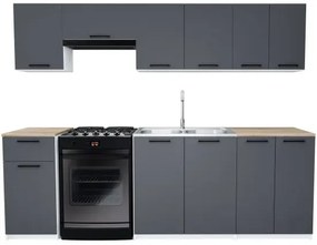 Zestaw mebli kuchennych 240 cm antracyt  D5-Z51