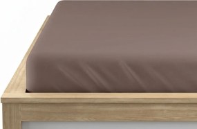 PrzytulneMieszkanie.pl Prześcieradło z gumką z mikrofibry brązowe 90 x 200 cm