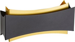 Nowoczesna lampa ścienna czarna ze złotem - Plats