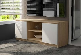 Skandynawska szafka RTV dąb sonoma + biały K1-G82