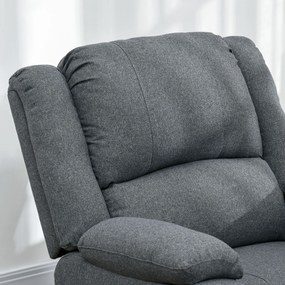HOMCOM Fotel relaksacyjny z funkcją leżenia i podnóżkiem, regulowany, do 150 kg, rama stalowa, 90 x 96 x 98 cm, Szary