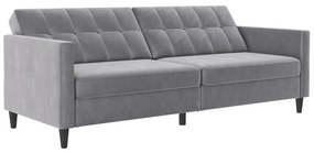 Jasnoszara aksamitna sofa 203 cm Hartford – Støraa