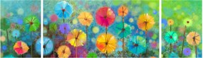 Obraz - Abstrakcyjne kwiaty (170x50 cm)