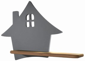 LED dziecięca lampa ścienna z półką HOUSE LED/4W/230V szara/drewno