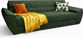 Zielona sztruksowa sofa z funkcją spania N4-C89