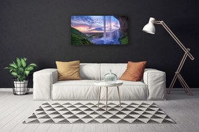 Duży obraz na płótnie Kaskada Wodna w Górach