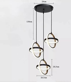 Lampa geometryczna LED klosz wisząca sufitowa AT52-3SL-Black