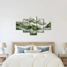 Obraz - Zielone i białe zmarszczki (125x70 cm)